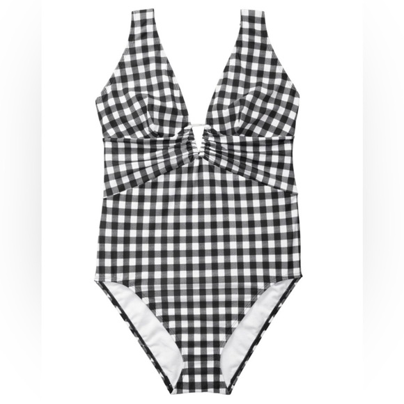 NEW-Adore Me Andria Contour Plus Swimsuit. 3X. Black Plaid. - Picture 1 of 5